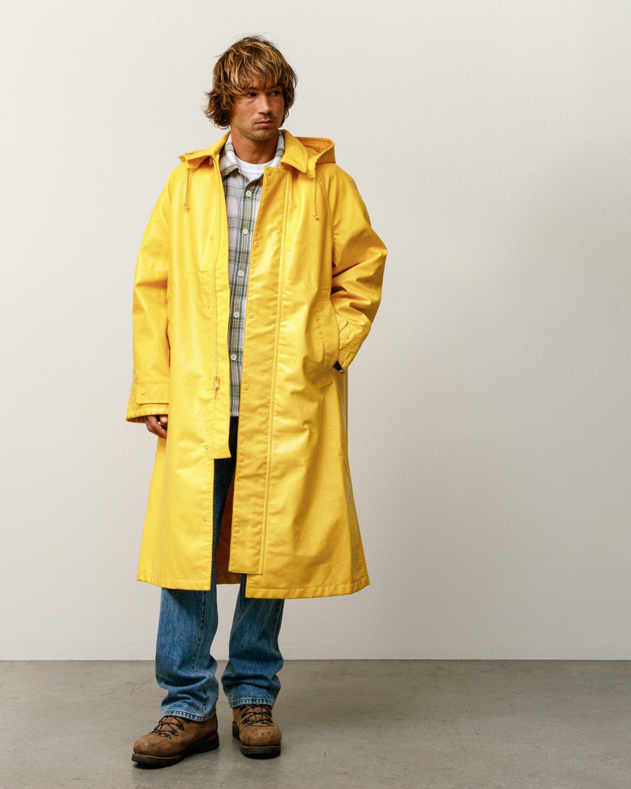 Coated Field Coat Mens Long Sleeve In Yellow