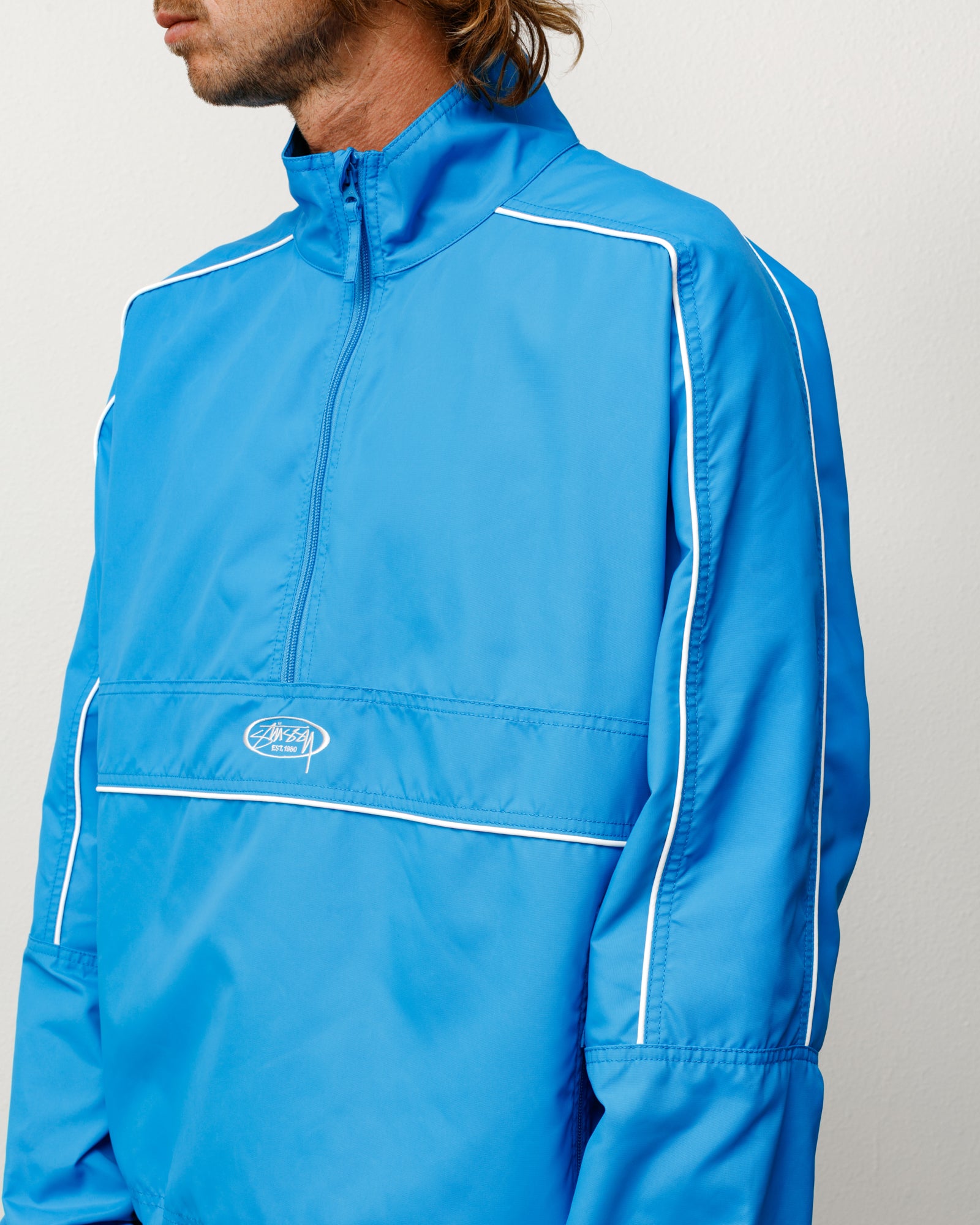Lightweight Pullover Jacket Unisex Long Sleeve In Blue