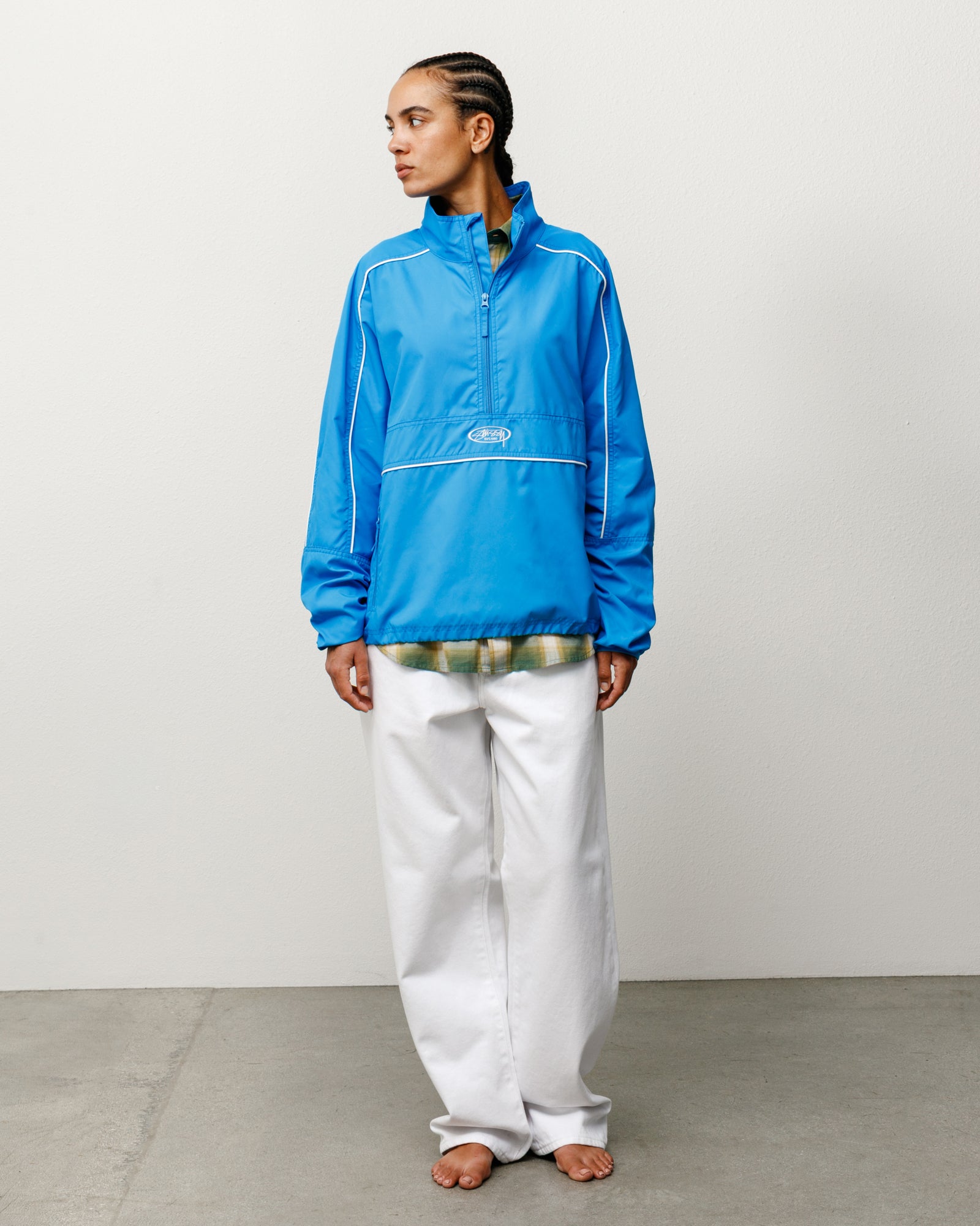 Lightweight Pullover Jacket Unisex Long Sleeve In Blue