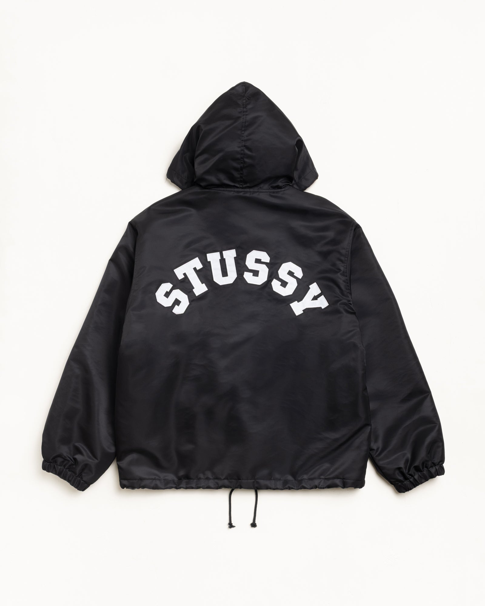 Hooded Coaches Jacket – Black | Outerwear | Stüssy Korea