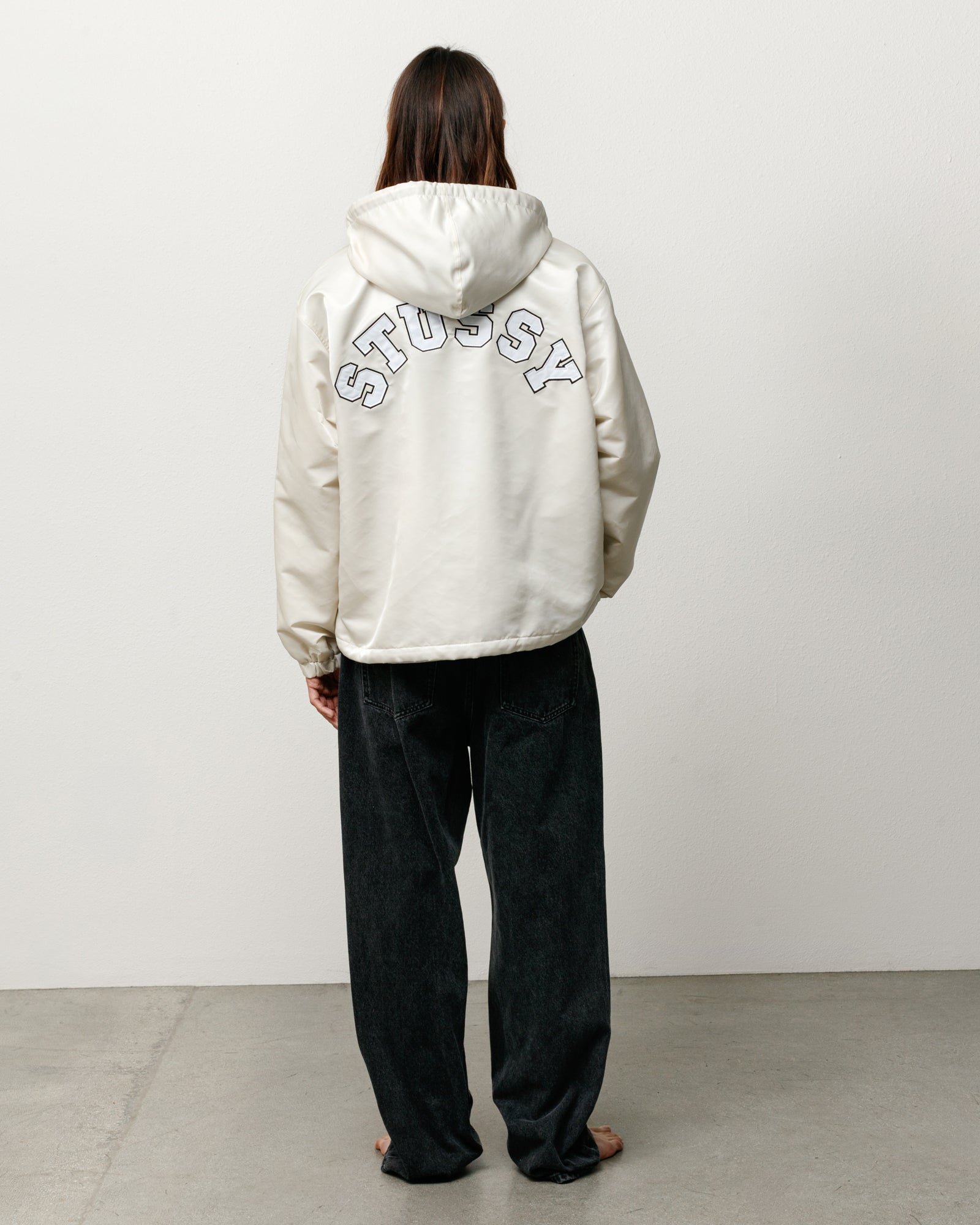 Hooded Coaches Jacket – Bone | Outerwear | Stüssy Korea