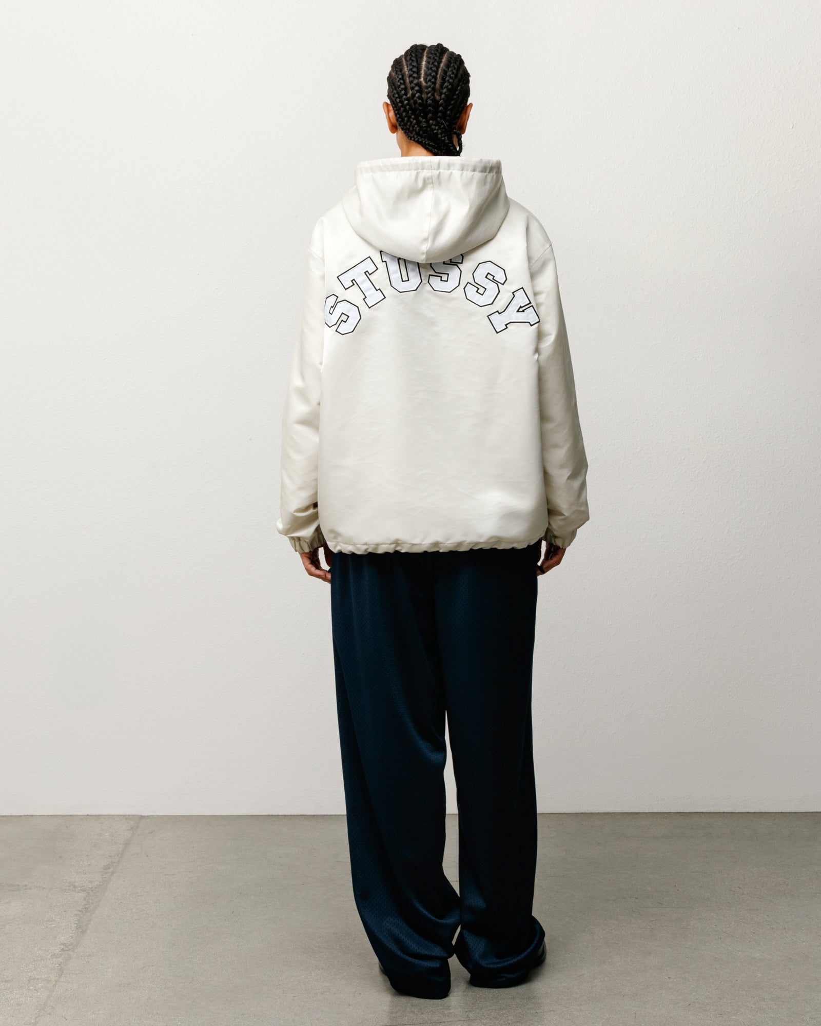 Hooded Coaches Jacket – Bone | Outerwear | Stüssy Korea