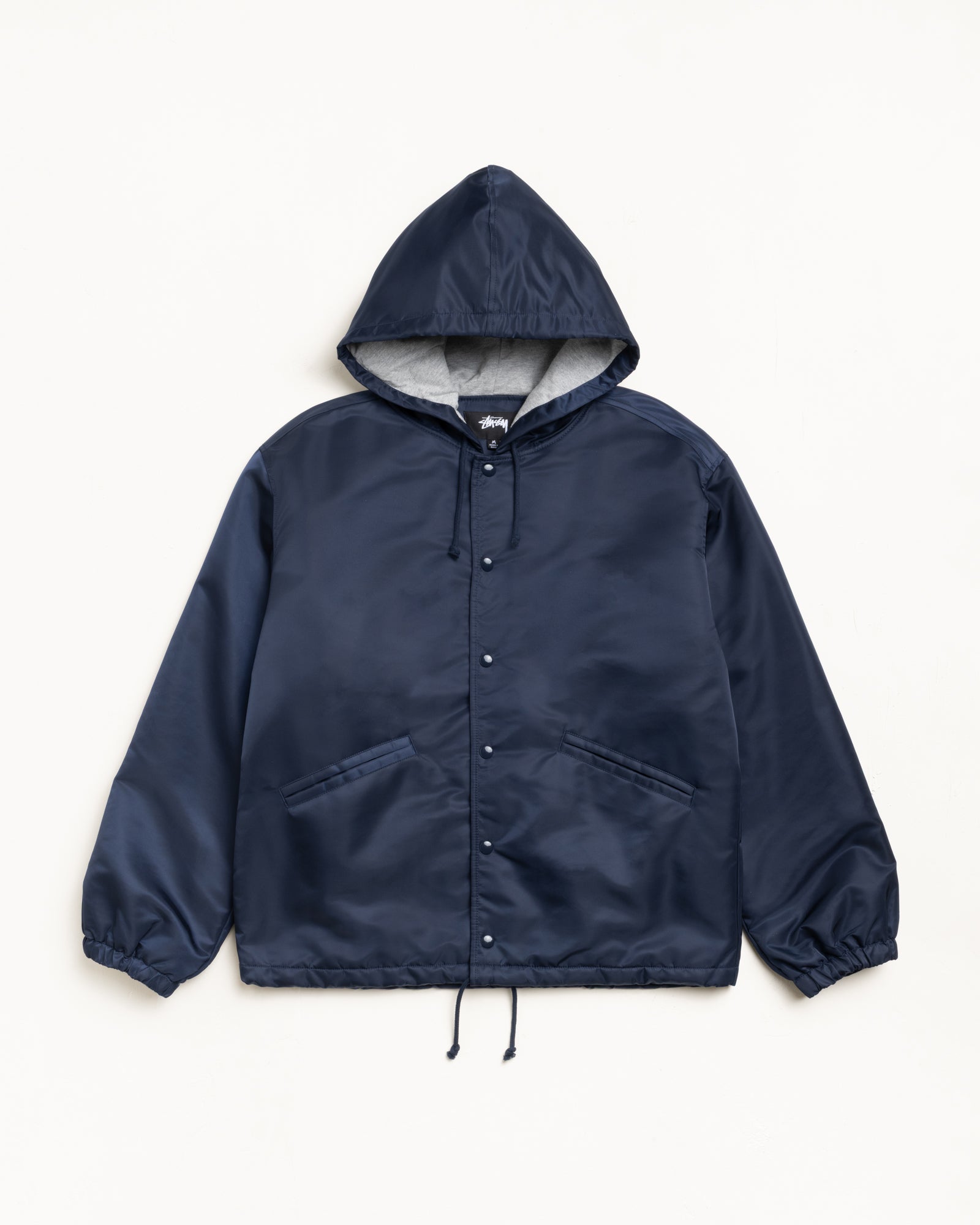 Hooded Coaches Jacket Mens Long Sleeve In Navy