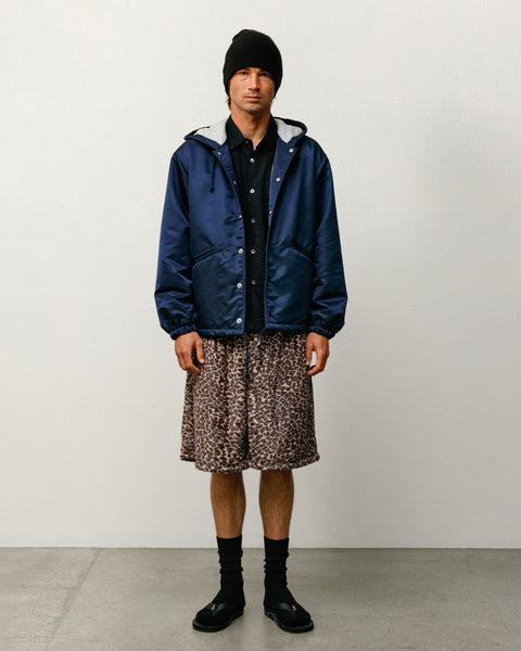 Hooded Coaches Jacket Mens Long Sleeve In Navy