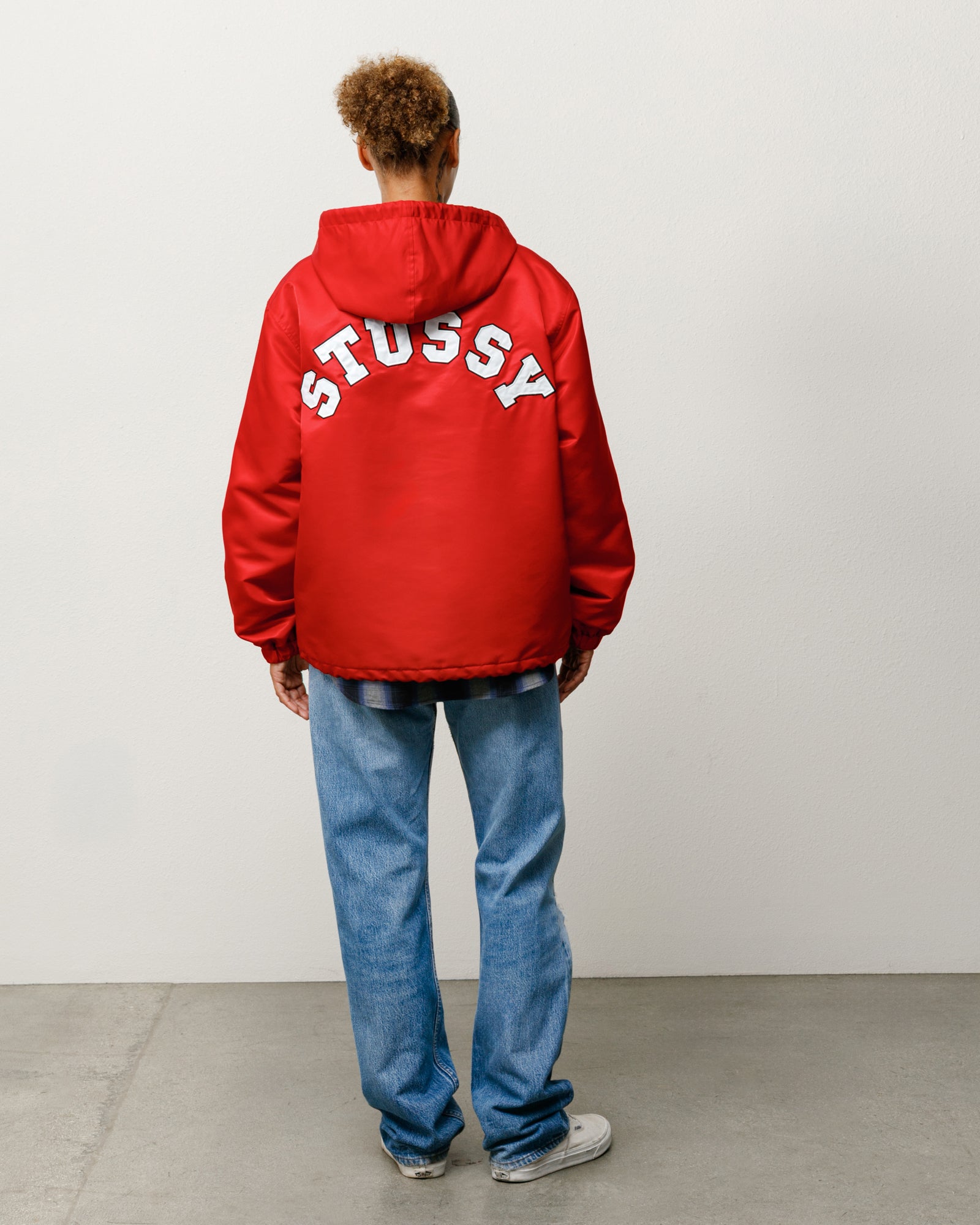 Hooded Coaches Jacket – Red | Outerwear | Stüssy Korea