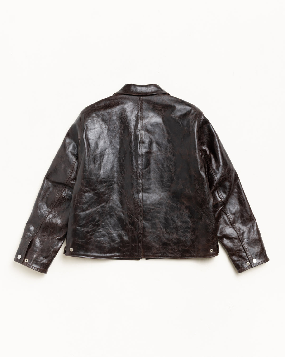 Garage Jacket Leather - Dark Brown | Outerwear | Stüssy Korea
