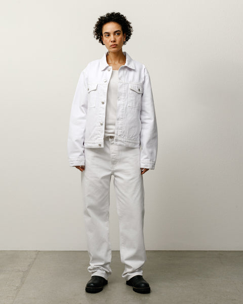 Lined Denim Trucker Mens Long Sleeve In White