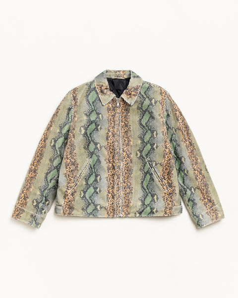 Garage Jacket Leather Mens Long Sleeve In Snake