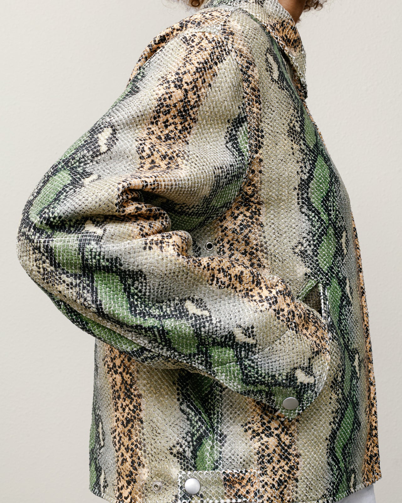 Garage Jacket Leather Mens Long Sleeve In Snake