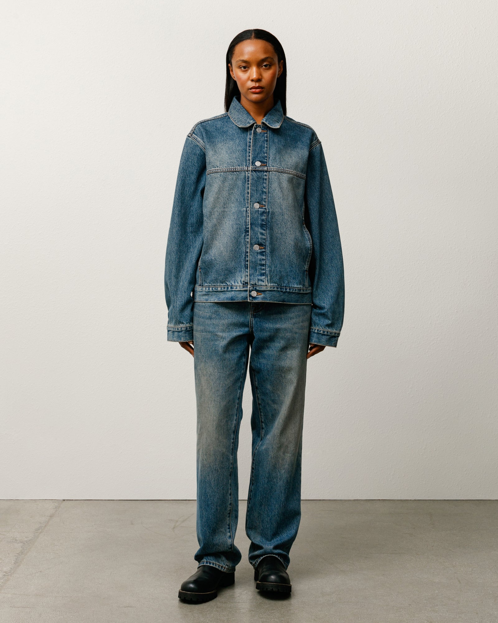 Trucker Jacket Denim – Vintage Mid Wash | Outerwear | Stüssy Korea