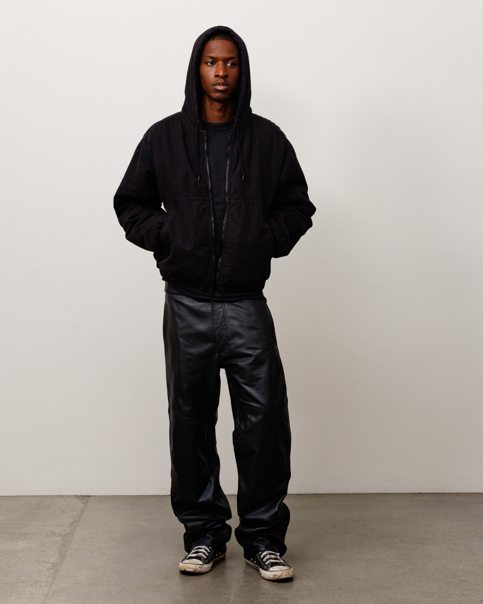 Work Jacket Ripstop Unisex Long Sleeve In Black