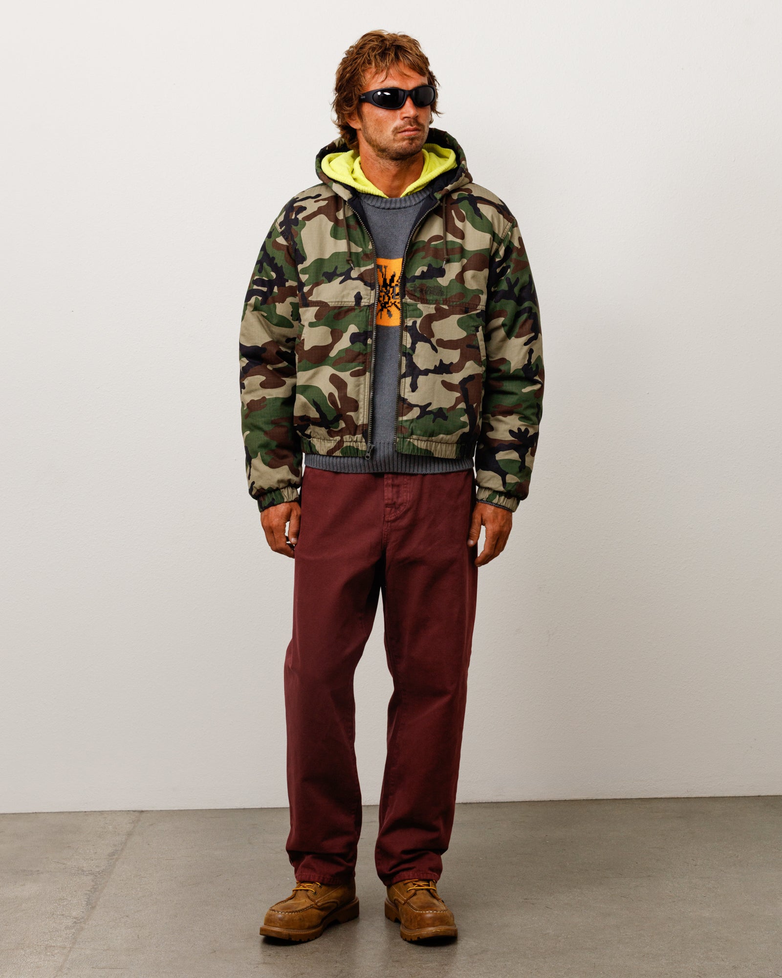 Work Jacket Ripstop Unisex Long Sleeve In Woodland Camo
