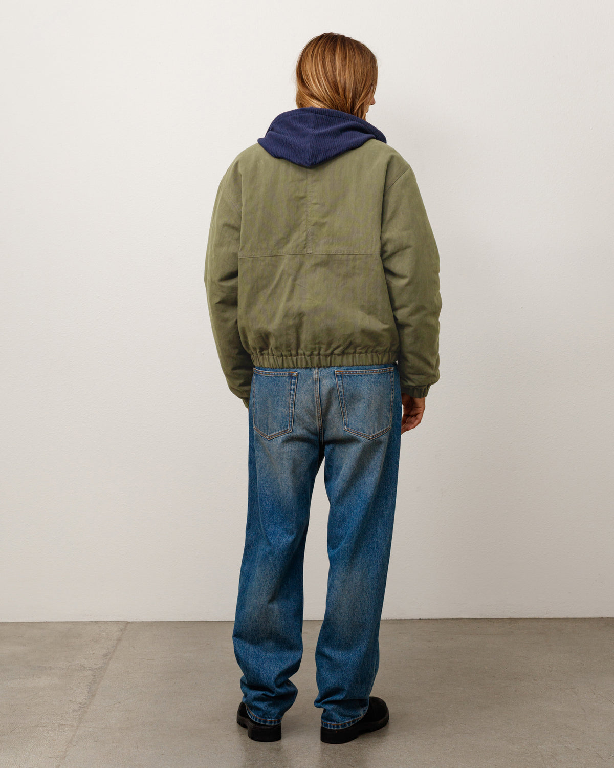 Nyco Collared Work Jacket Unisex Long Sleeve In Green