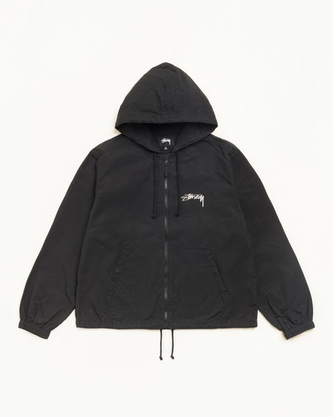 Stüssy 왁스드 코튼 비치 쉘 재킷 블랙, 유니섹스