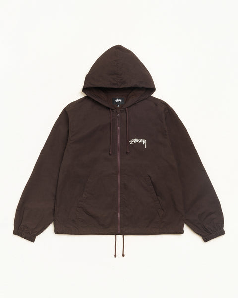 Stüssy 왁스 처리 코튼 비치 셸 재킷 브라운, 유니섹스