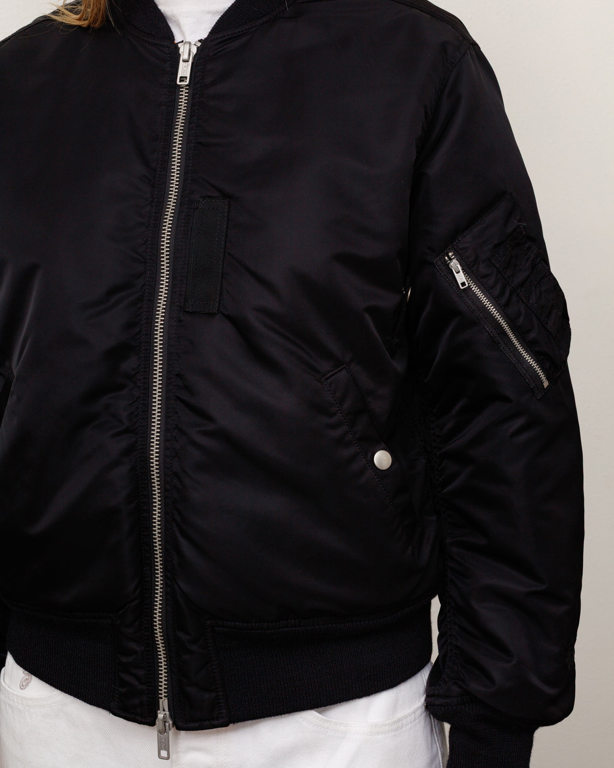 Ma-1 Bomber Unisex Long Sleeve In Black