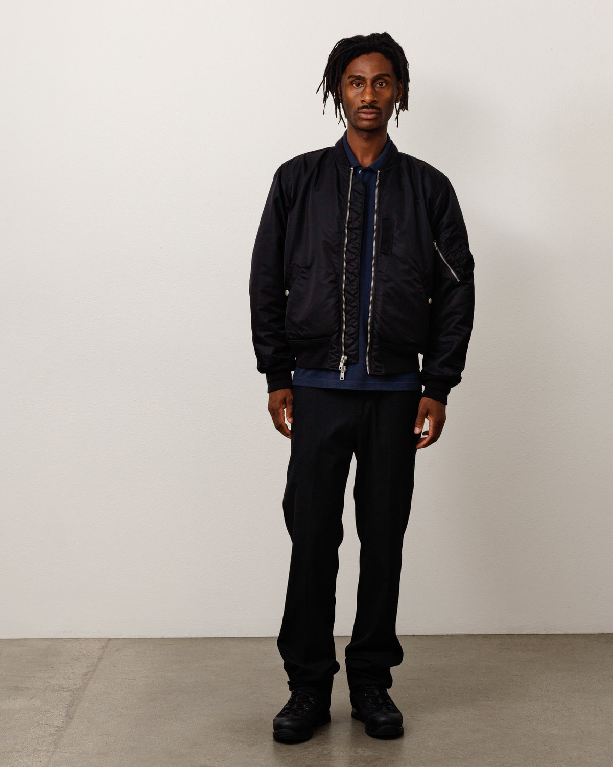 Ma-1 Bomber Unisex Long Sleeve In Black