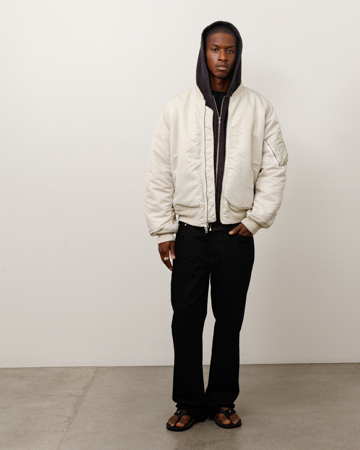 Ma-1 Bomber Unisex Long Sleeve In Bone