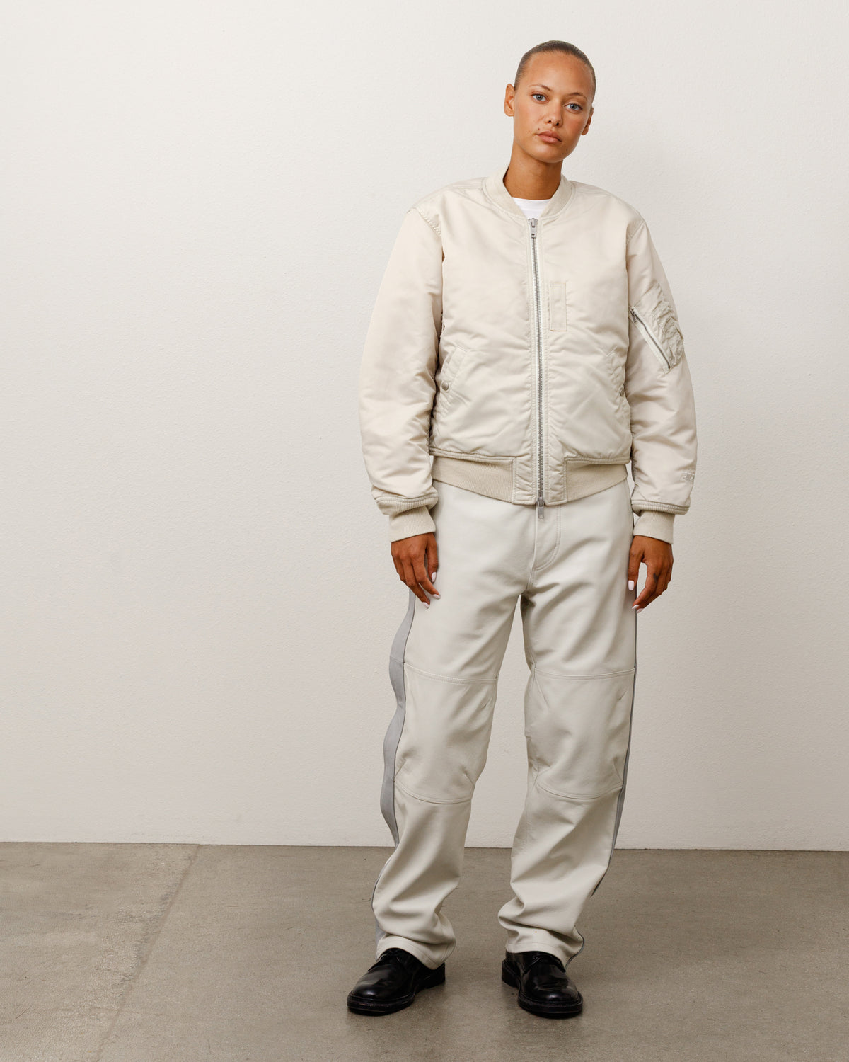 Ma-1 Bomber Unisex Long Sleeve In Bone