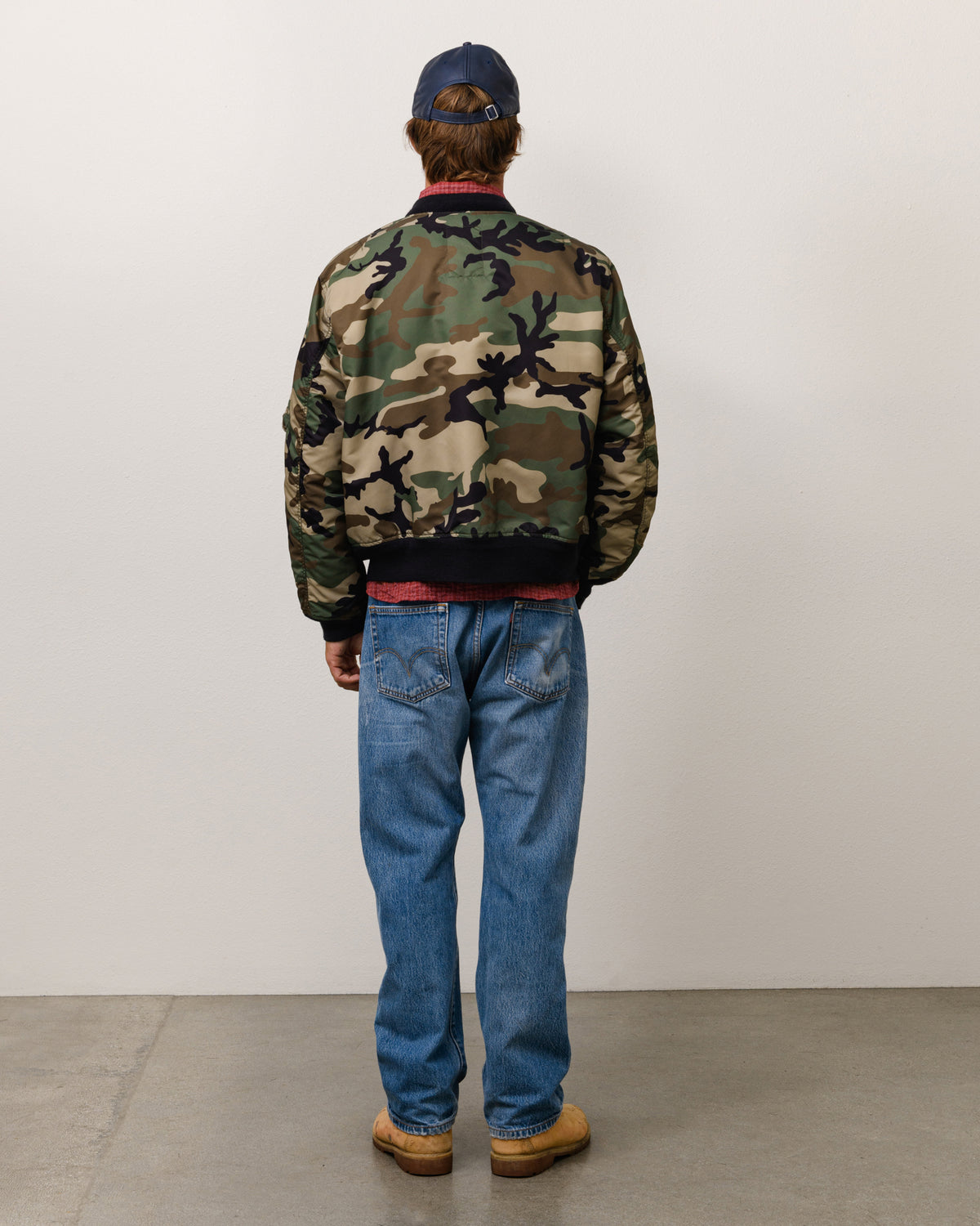 Ma-1 Bomber Unisex Long Sleeve In Woodland Camo