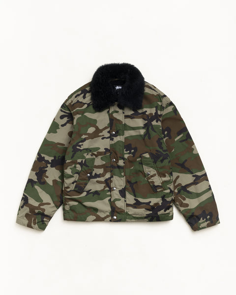 Convertible Deck Jacket Unisex Long Sleeve In Woodland Camo