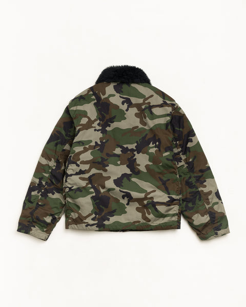 Convertible Deck Jacket Unisex Long Sleeve In Woodland Camo
