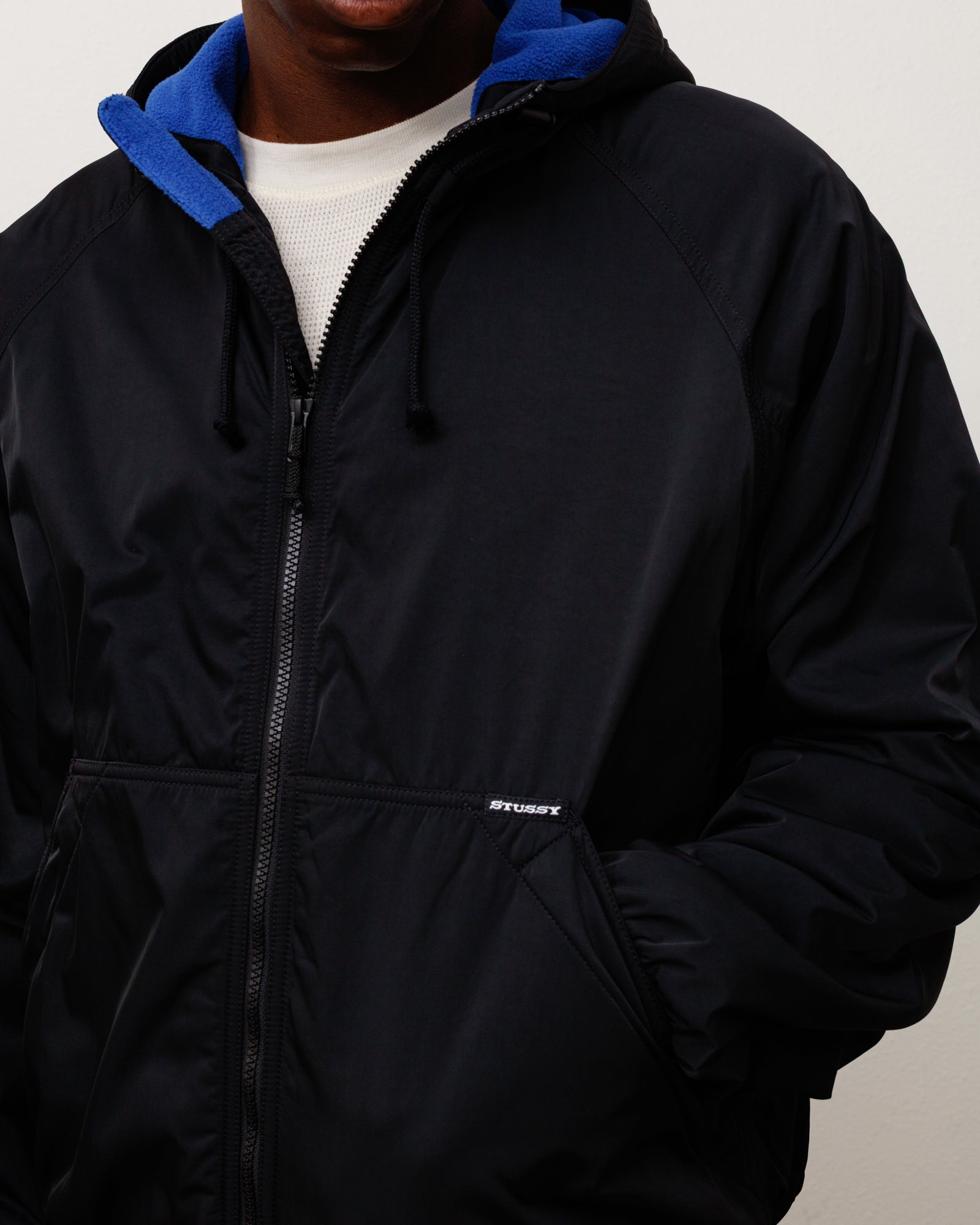 Coastline Hooded Jacket Unisex Long Sleeve In Black