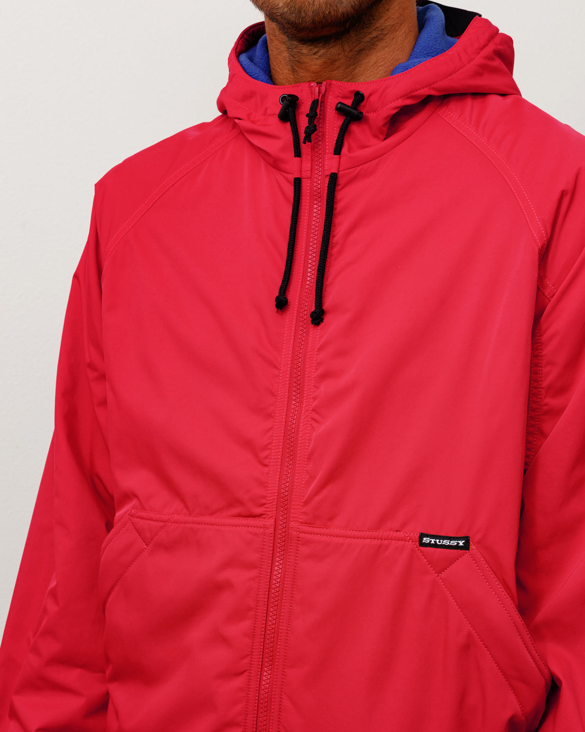 Coastline Hooded Jacket Unisex Long Sleeve In Red