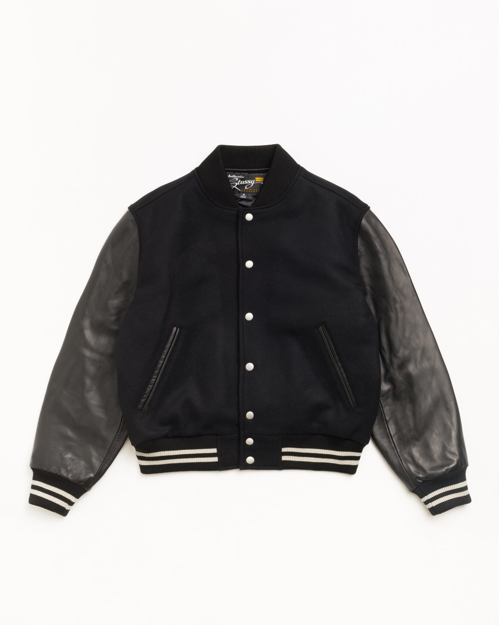 Wool Varsity Unisex Long Sleeve In Black | hero:main:collection:new-arrivals,shirts,tops-shirts,all,tees,outerwear,denim,knits,accessories,sunglasses,hoodies,sweats,mens-hoodies-sweatshirts,shorts,pants,bottoms,crew-sweats,zip-ups,swim,sweatpants,graphics,lazy-tees,swim,basic-9twenty,button-ups,shorts,cargos,denim-jeans,bottoms,bags,belts,wearables,gear,footwear,button-ups,basic-tops,jerseys,big-ol,classics,slim,jackets,all, | product-card-slider