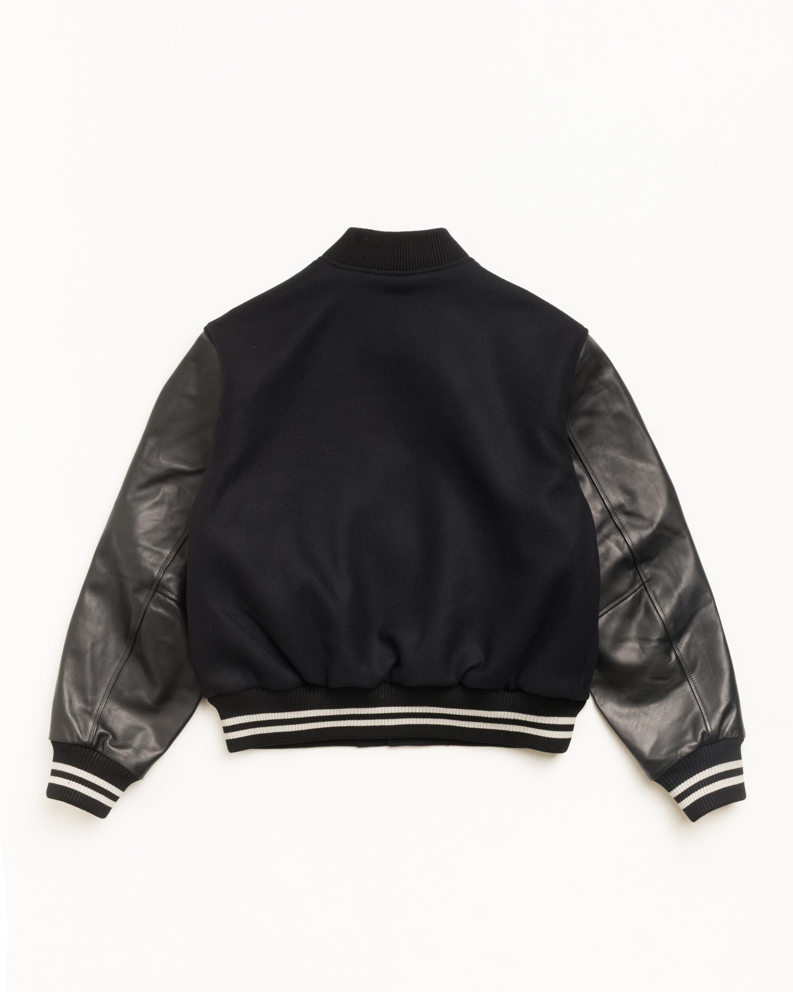 Wool Varsity Unisex Long Sleeve In Black