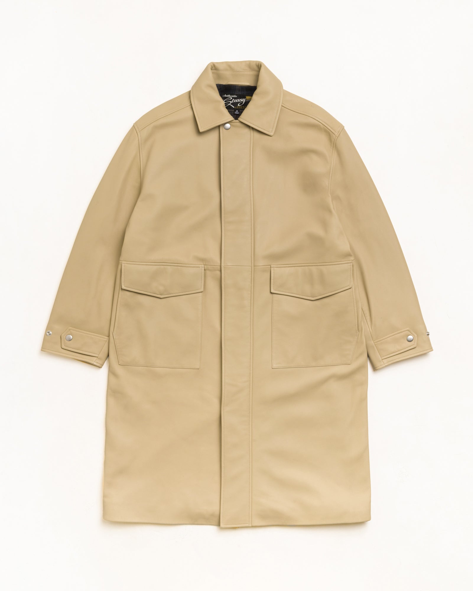 Leather Duster Unisex Long Sleeve In Sand | hero:main:collection:new-arrivals,shirts,tops-shirts,all,tees,outerwear,denim,knits,accessories,sunglasses,hoodies,sweats,mens-hoodies-sweatshirts,shorts,pants,bottoms,crew-sweats,zip-ups,swim,sweatpants,graphics,lazy-tees,swim,basic-9twenty,button-ups,shorts,cargos,denim-jeans,bottoms,bags,belts,wearables,gear,footwear,button-ups,basic-tops,jerseys,big-ol,classics,slim,jackets,all, | product-card-slider