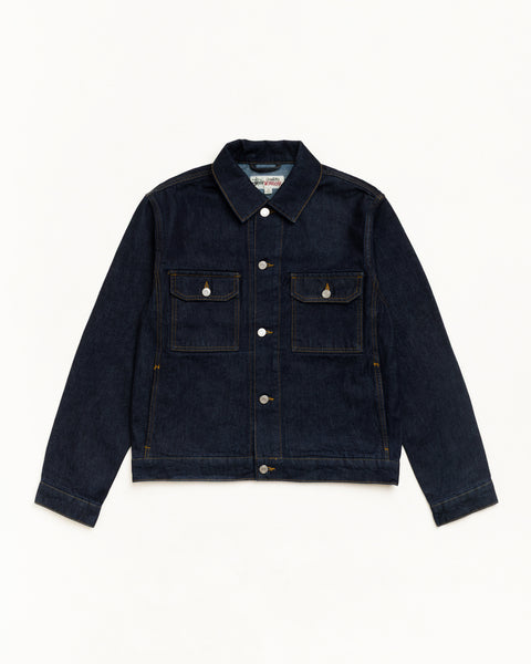 Stüssy 데님 트러커 재킷 린스드 인디고