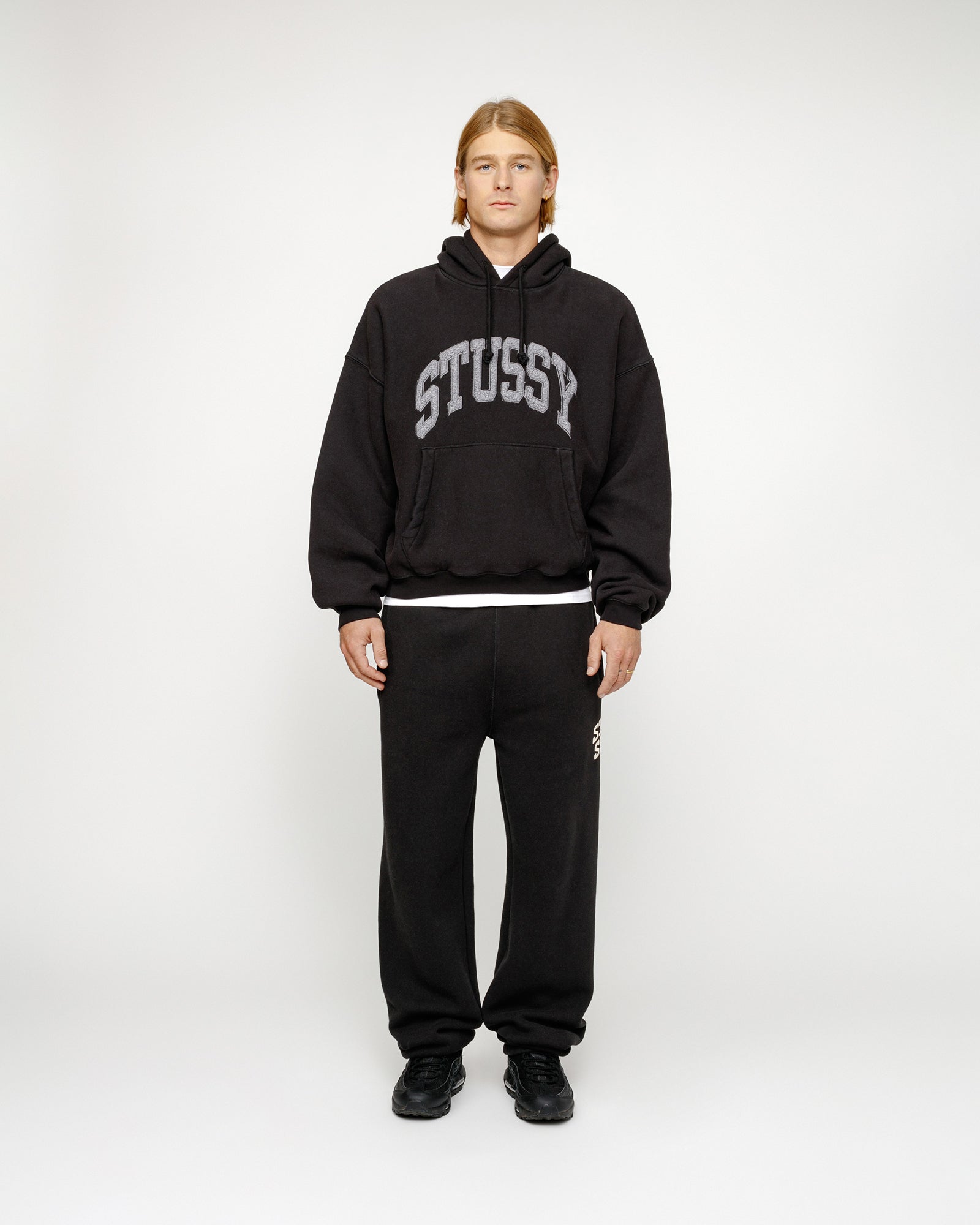 Stüssy Fleece Pant Sport Crackle Washed Black Sweats