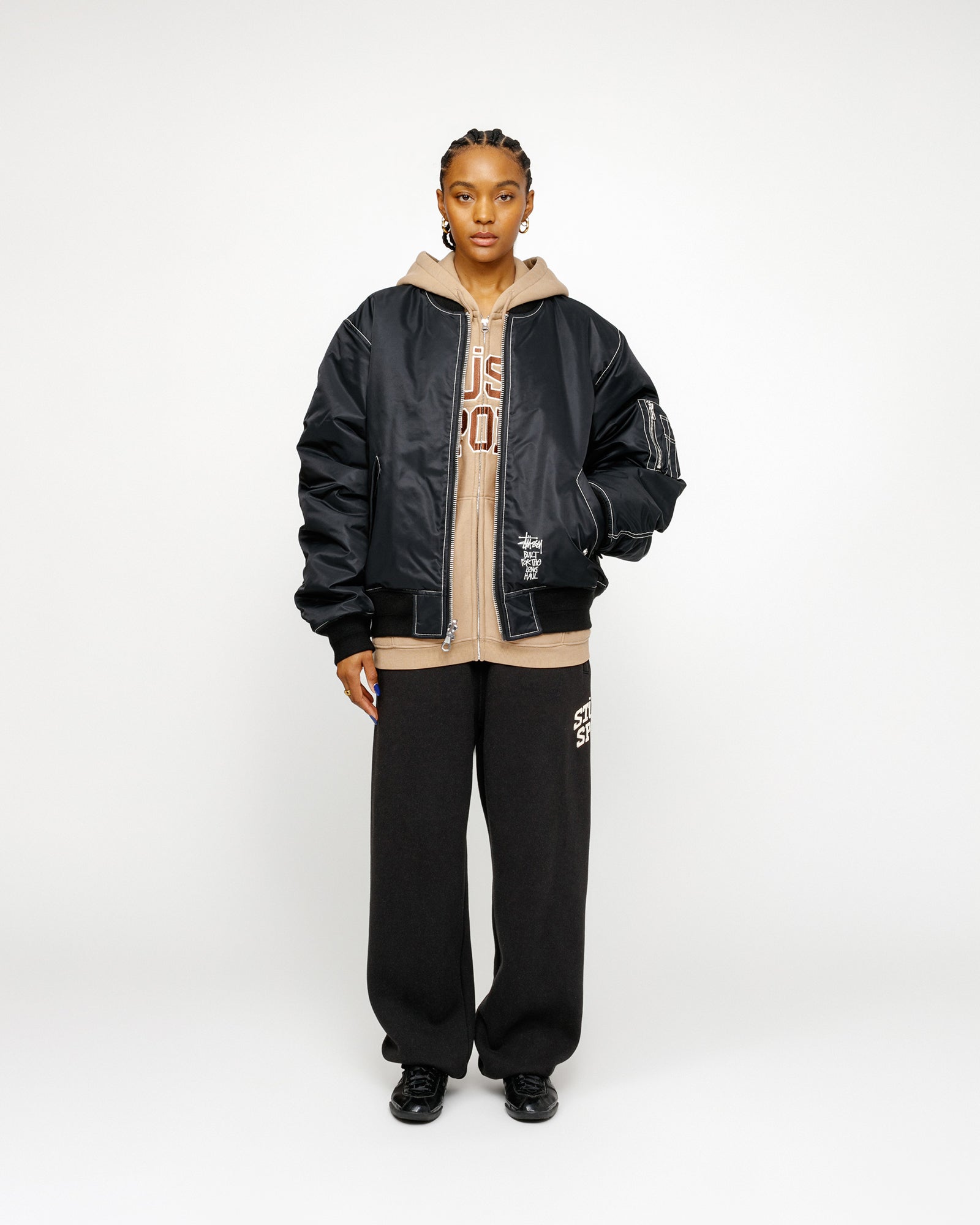 Stüssy Fleece Pant Sport Crackle Washed Black Sweats