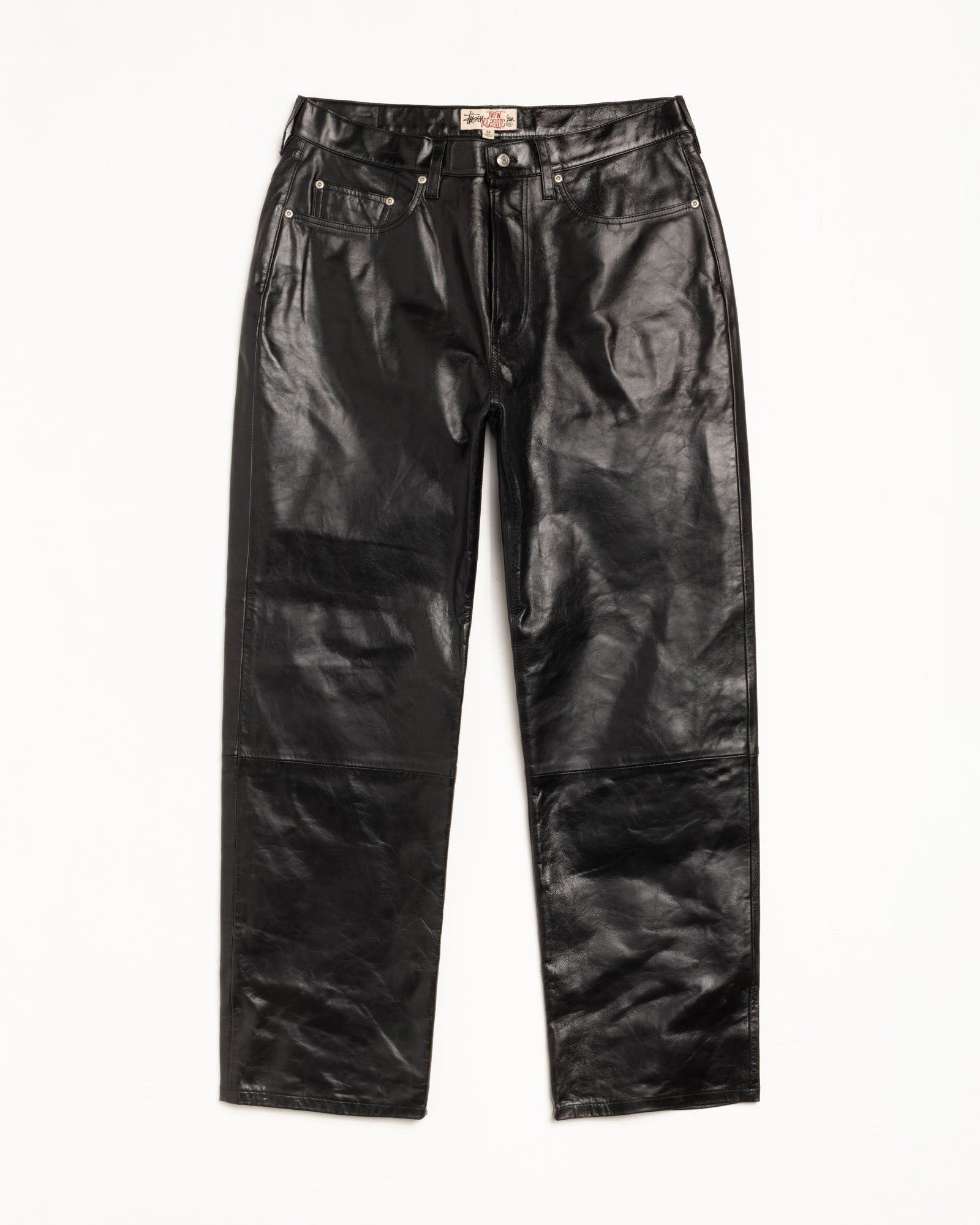 New Classic Jeans Leather Mens Regular In Black