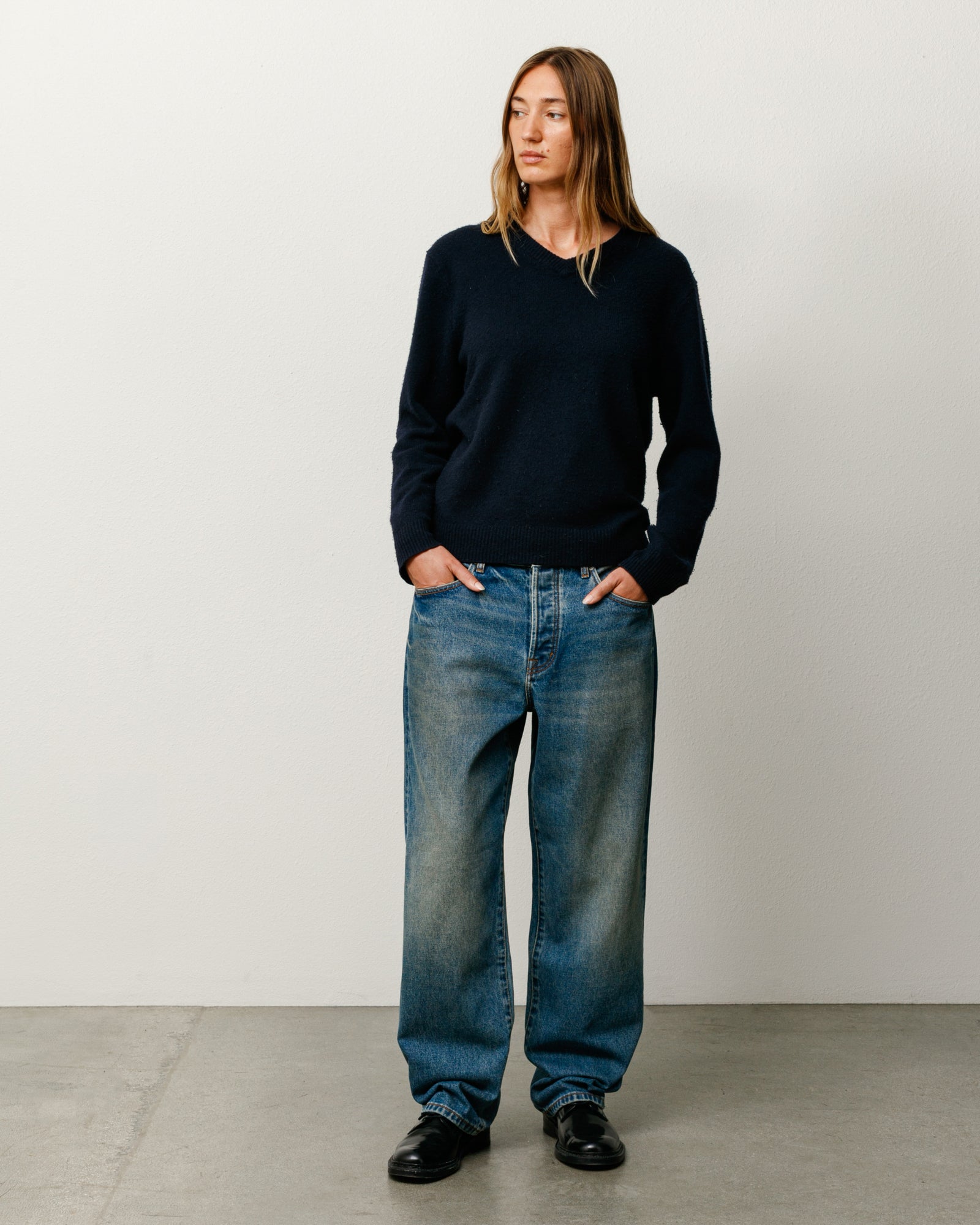스타일명 Big Ol' Jean 데님 진 청바지, 다크 워시 인디고 컬러