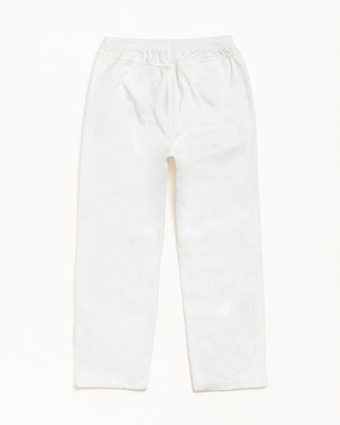 Stüssy 비치 팬트 코튼 트윌 본 컬러, 엘라스틱 허리의 릴랙스 핏 스트레이트 레그 유니섹스 팬츠