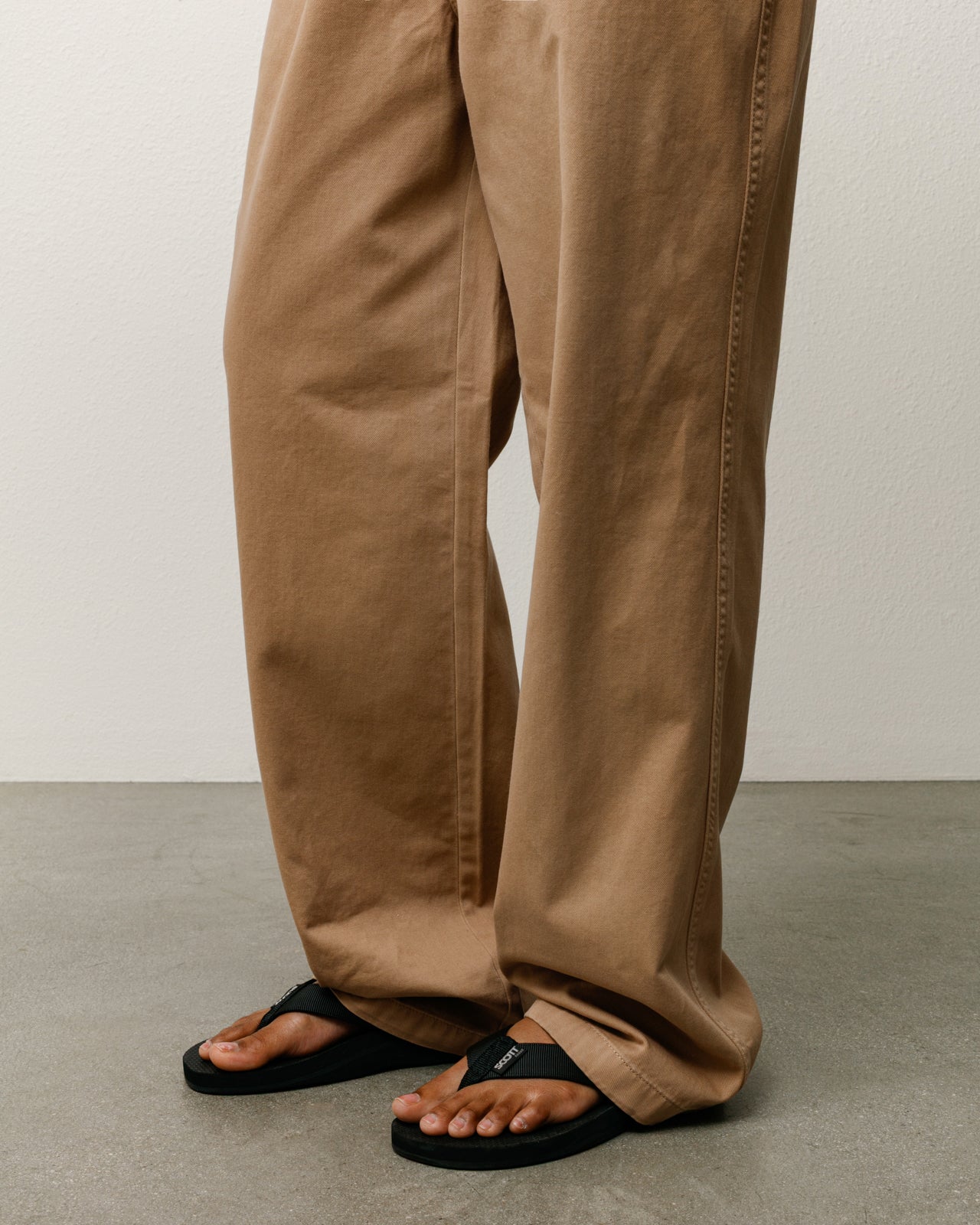 Beach Pant Cotton Twill Mens Regular In Khaki
