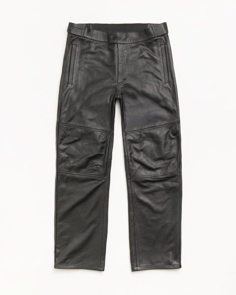 Leather Moto Pants Unisex Regular In Black
