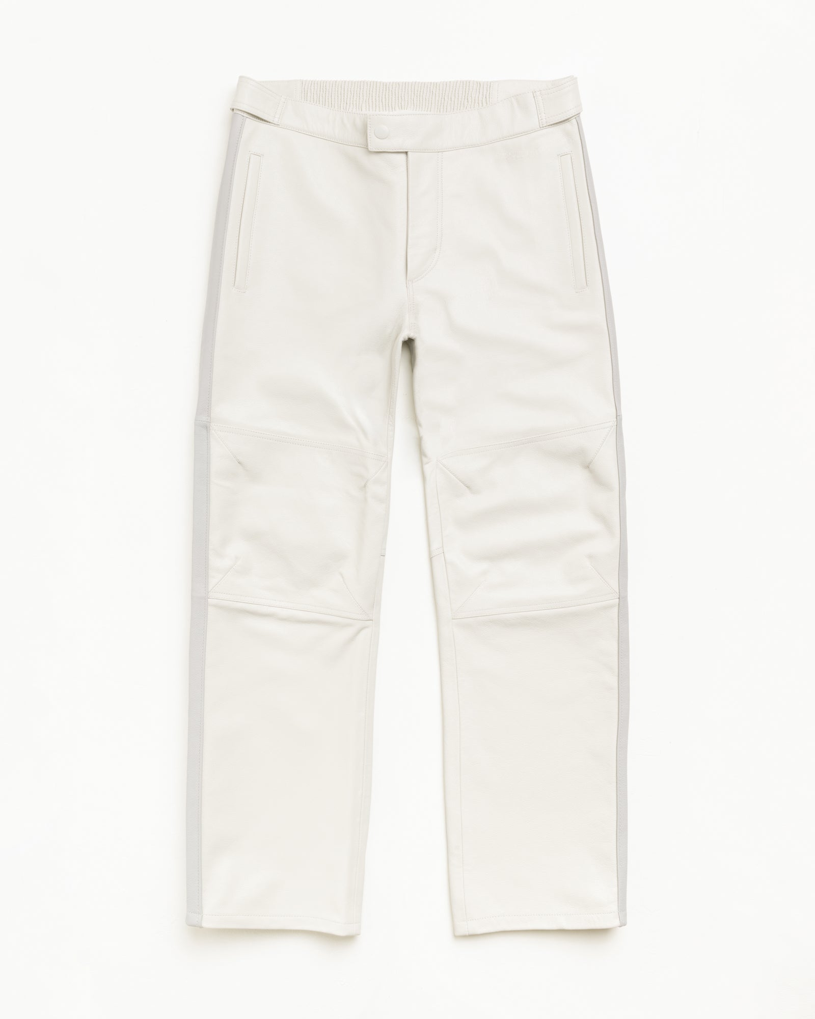 Leather Moto Pants Unisex Regular In Bone | hero:main:collection:new-arrivals,shirts,tops-shirts,all,tees,outerwear,denim,knits,accessories,sunglasses,hoodies,sweats,mens-hoodies-sweatshirts,shorts,pants,bottoms,crew-sweats,zip-ups,swim,sweatpants,graphics,lazy-tees,swim,basic-9twenty,button-ups,shorts,cargos,denim-jeans,bottoms,bags,belts,wearables,gear,footwear,button-ups,basic-tops,jerseys,big-ol,classics,slim,jackets,all, | product-card-slider