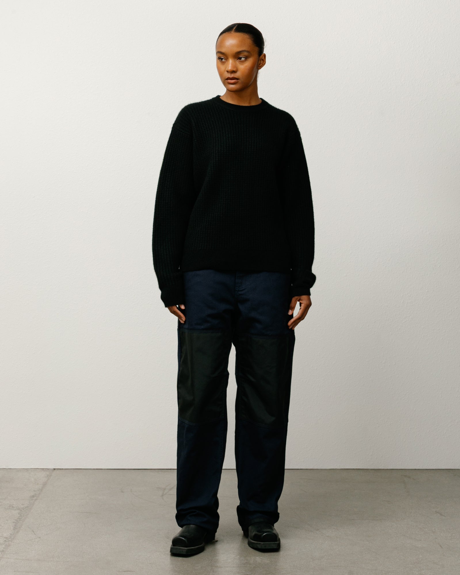 Waffle Cashmere Sweater - Black | Tops & Knits | Stüssy Korea
