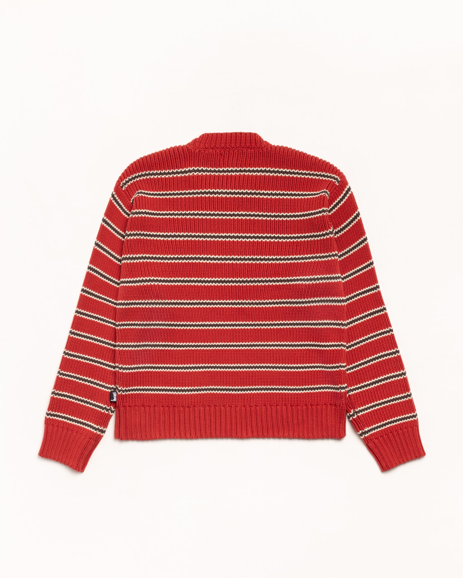 Stripe Crew Mens Long Sleeve In Brick
