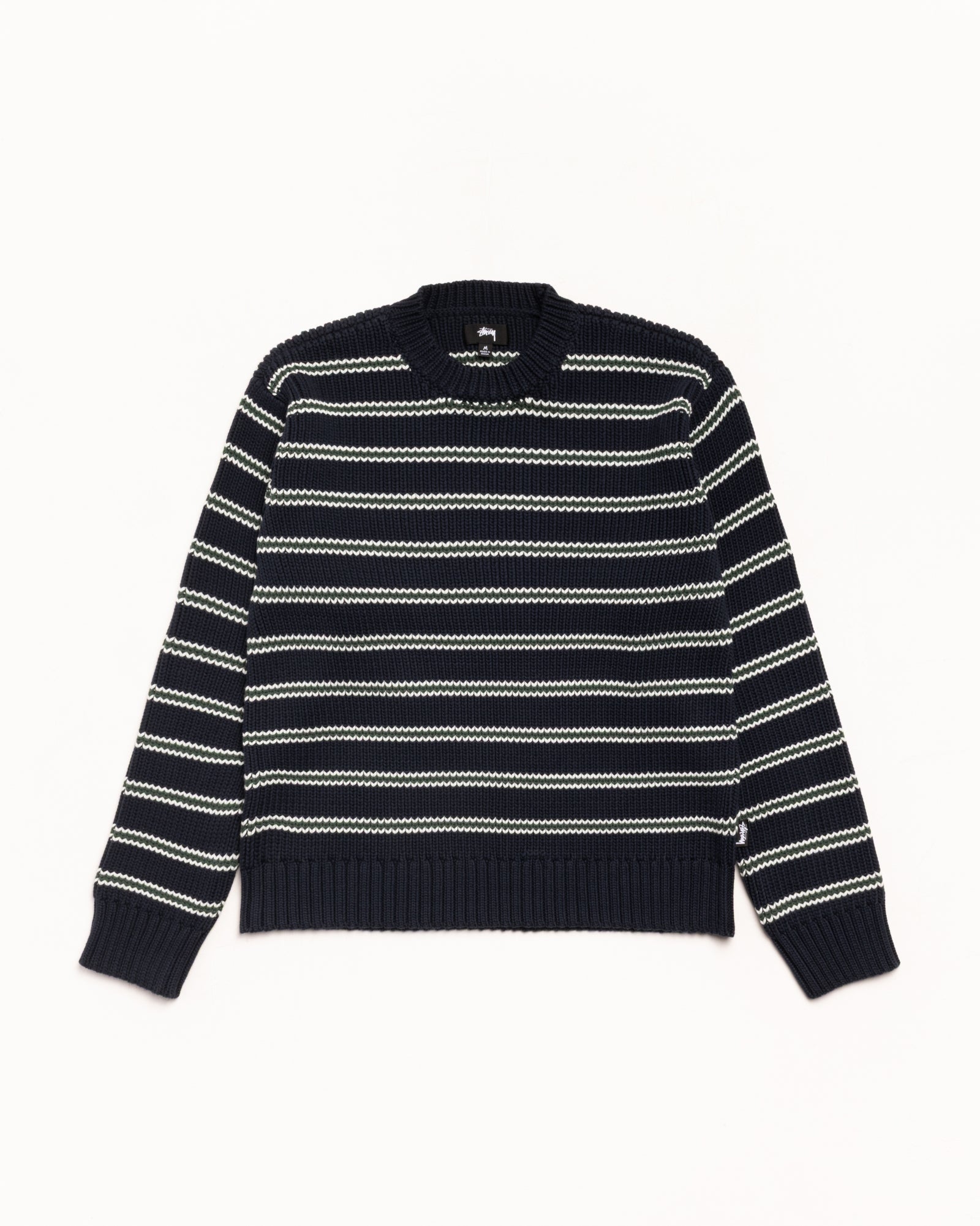 Stripe Crew Mens Long Sleeve In Ocean