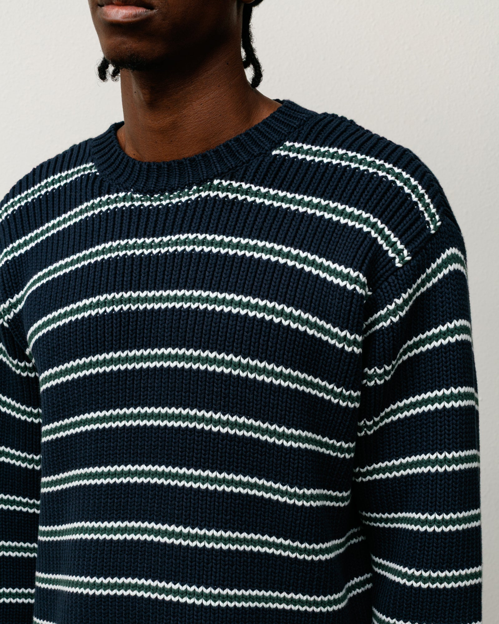 Stripe Knit Crew – Ocean | Tops & Knits | Stüssy Korea