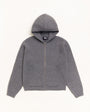WAFFLE CASHMERE ZIP HOOD SWEATER