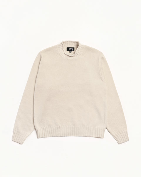 Tonal Mock Neck Sweater Mens Long Sleeve In Natural