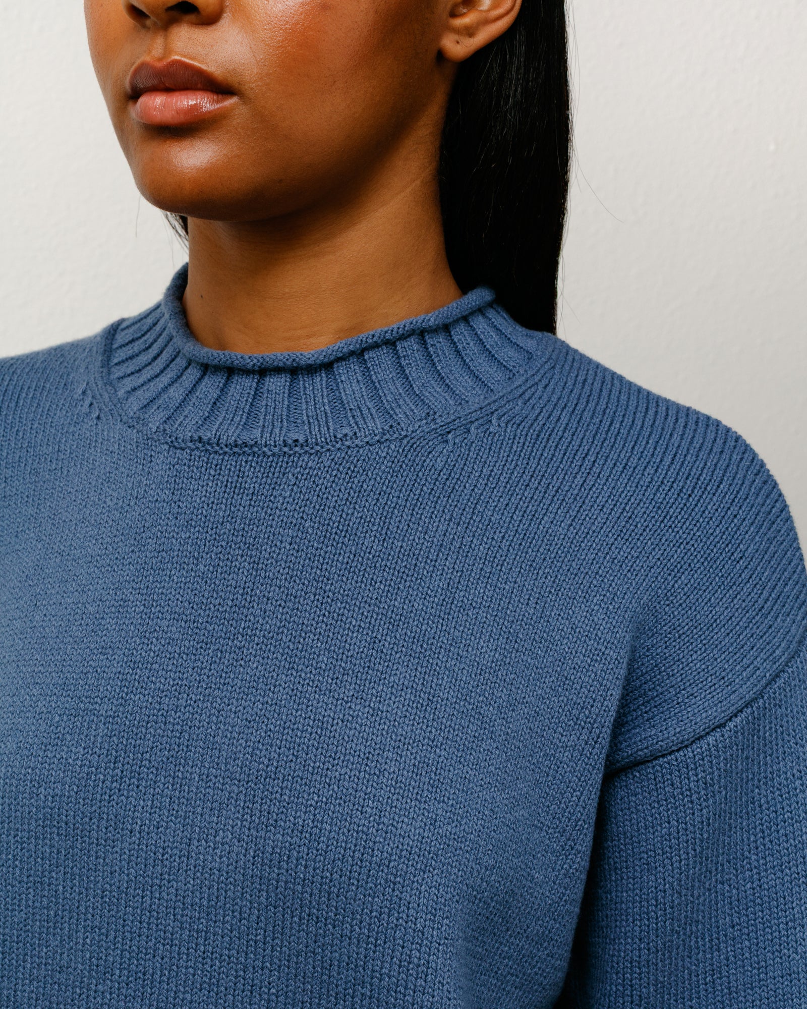 Surfman Mock Sweater – Washed Blue | Sweaters & Knits | Stüssy Korea
