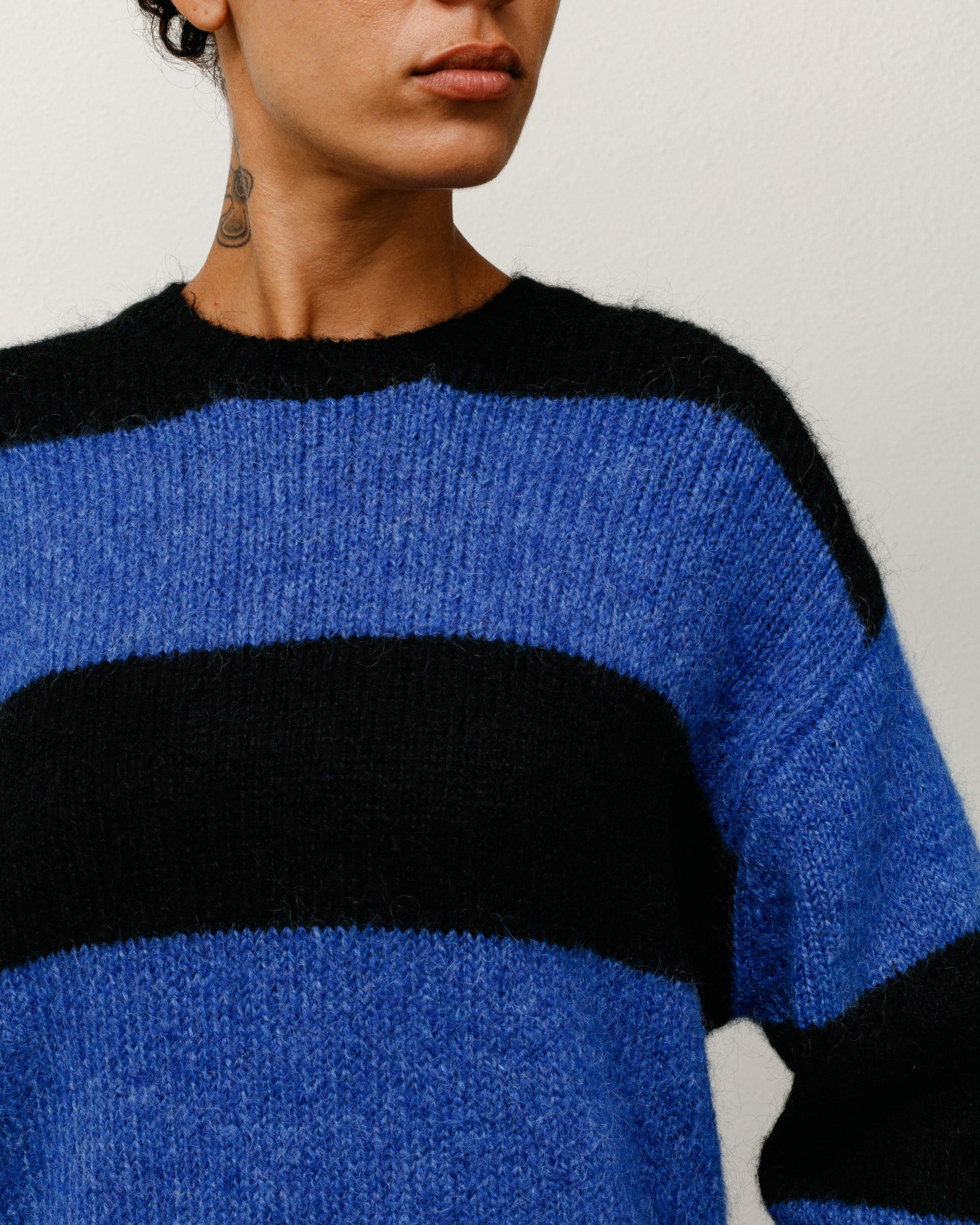 Big Stripe Crew – Blue | Sweaters & Knits | Stüssy Korea