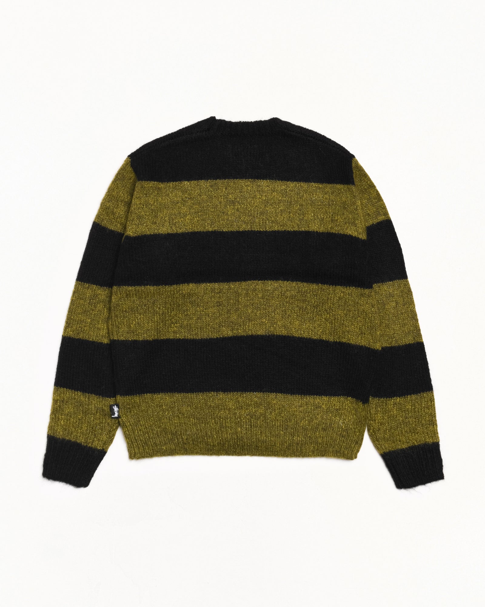 Big Stripe Crew Mens Long Sleeve In Dark Olive