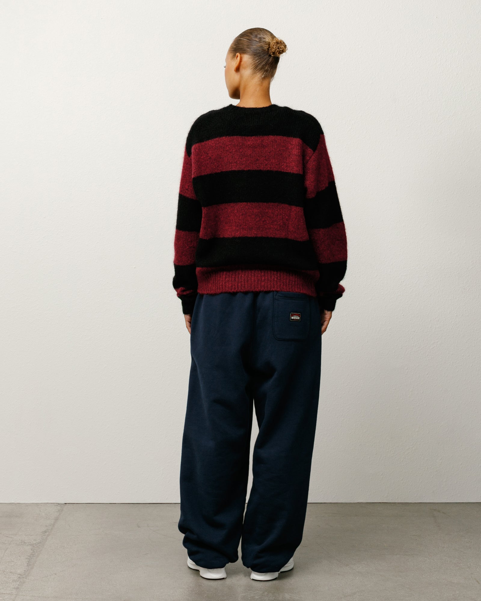 Big Stripe Crew Mens Long Sleeve In Red